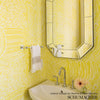 Featherfest Citron Room Setting | Schumacher Wallpaper