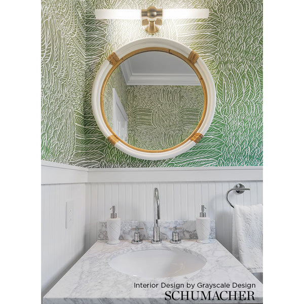 Featherfest - Sage Green Wallcovering | Schumacher