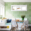 Featherfest Leaf Room Setting | Schumacher Wallpaper