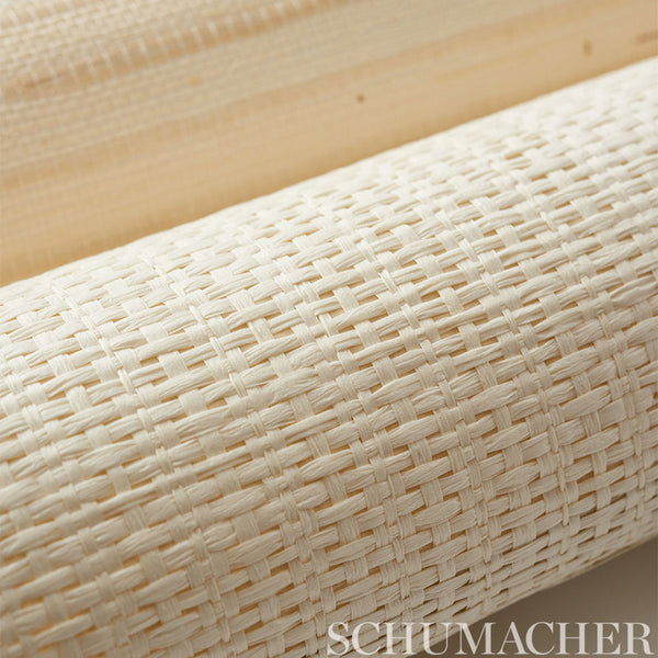 Banded Grasscloth - Cream Wallcoverings Natural Wallcovering | Schumacher