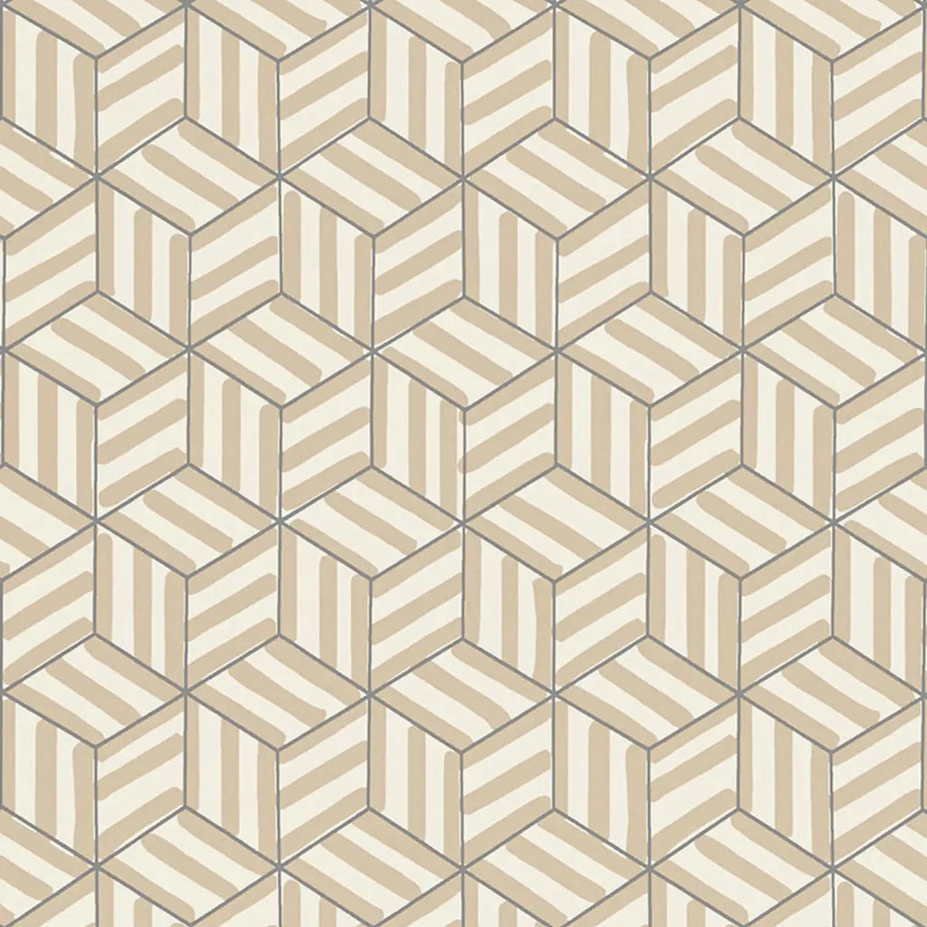 Tumbling Blocks - Greige Wallpapers