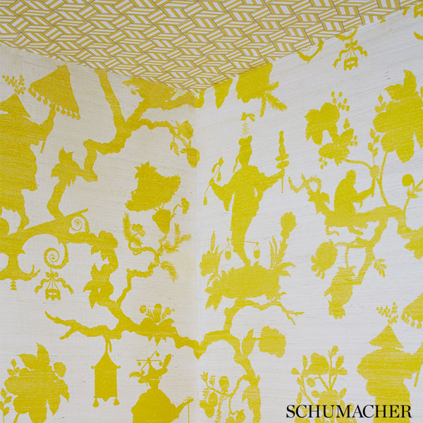 Tumbling Blocks - Citron Wallcovering | Schumacher