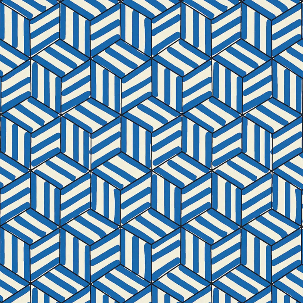 Tumbling Blocks - Cobalt Wallpapers