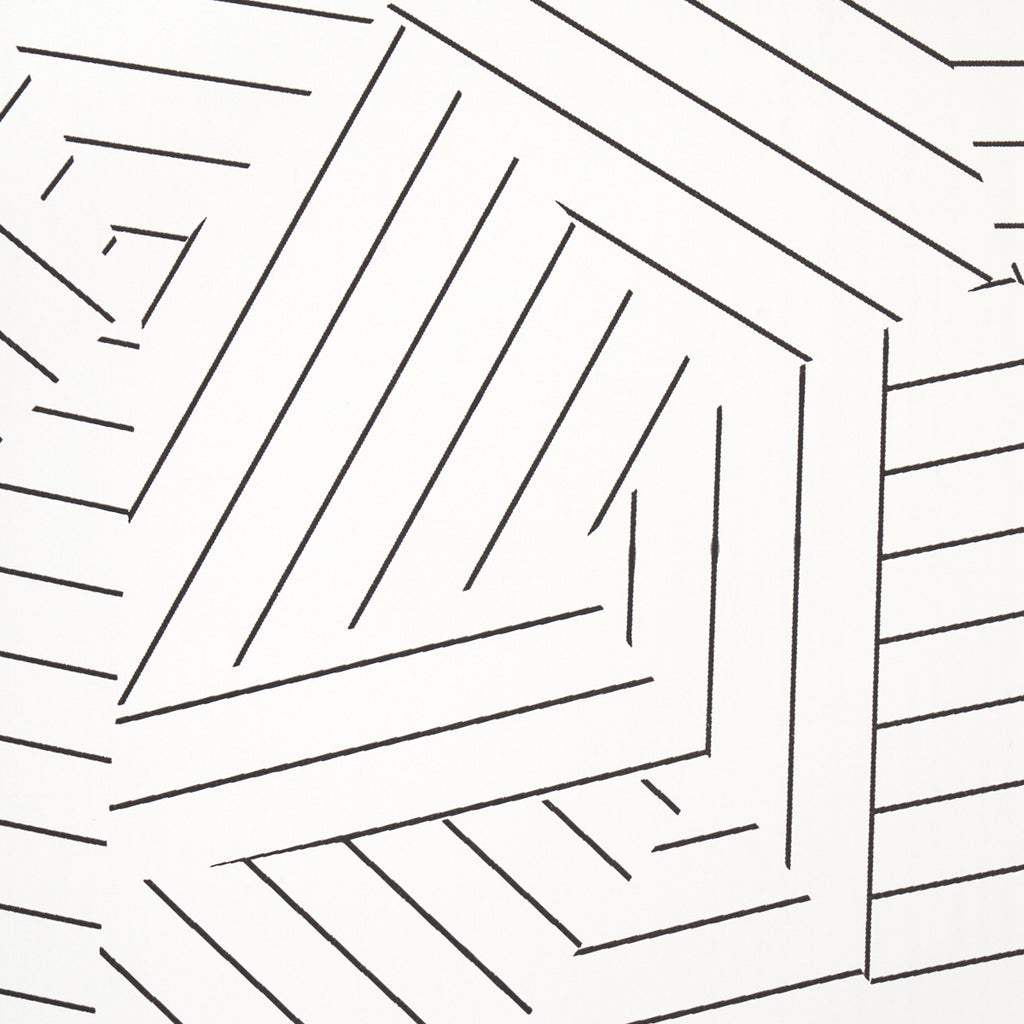 Deconstructed Stripe Black Room Setting | Schumacher Wallpaper