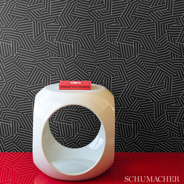 Deconstructed Stripe - Black Wallcovering | Schumacher