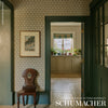 Belvedere Peacock Blue Room Setting | Schumacher Wallpaper