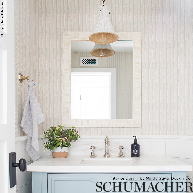 Kiosk Orpington Blue Room Setting | Schumacher Wallpaper