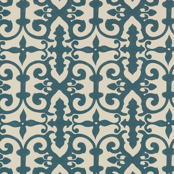Ferne Park - Peacock Blue Wallcoverings Commercial Wallcovering | Schumacher