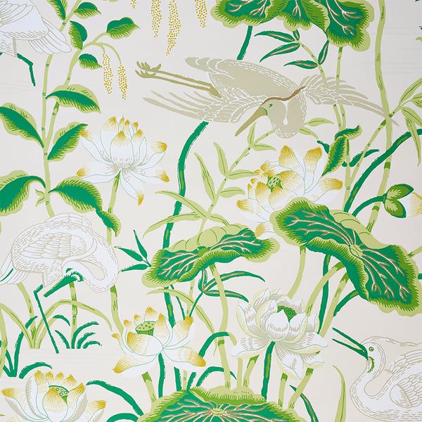 Lotus Garden Leaf Wallcoverings — Schumacher