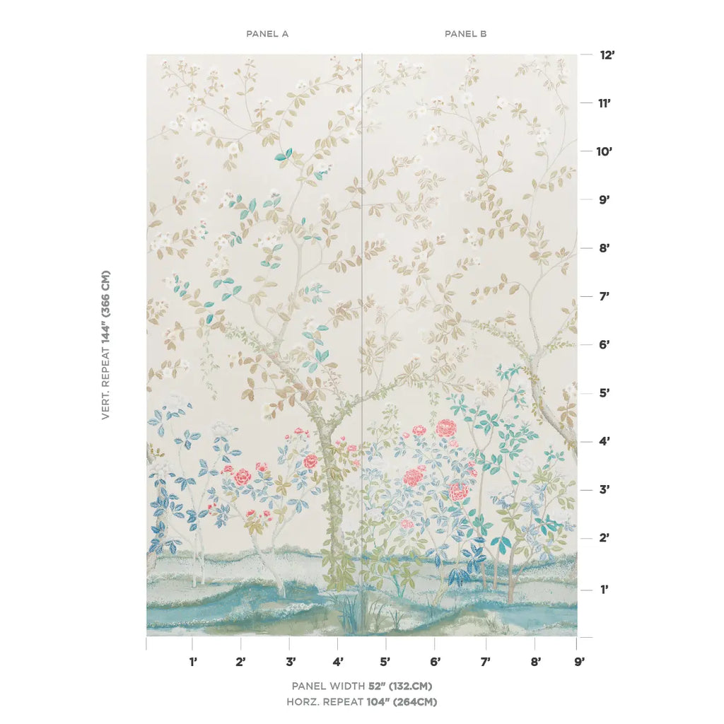 Madame De Pompadour Panel Set - Alabaster Wallpapers