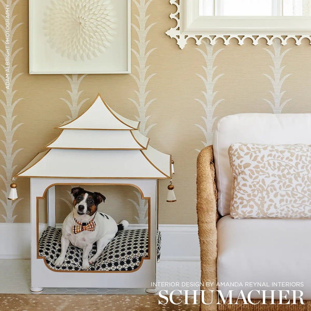 Acanthus Stripe Vinyl - Natural Wallpapers