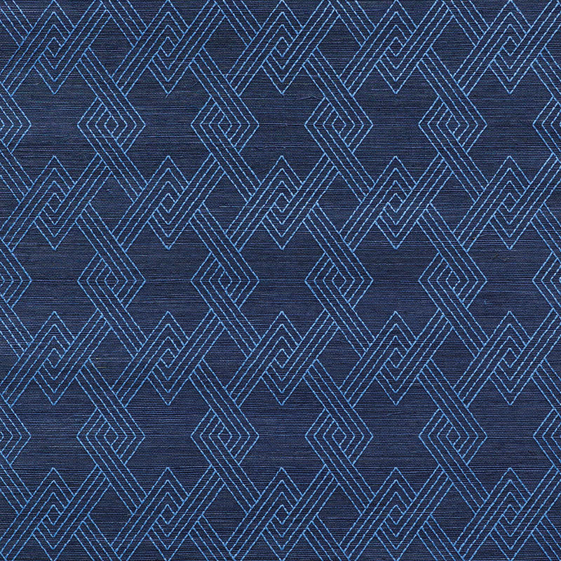 Hix Embroidered Sisal, Blue