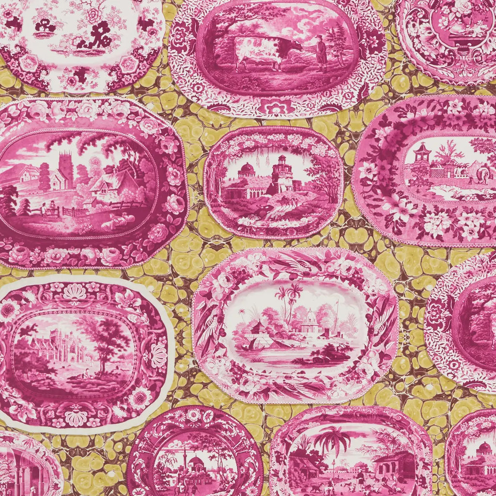 Plates &amp; Platters - Magenta &amp; Yellow Wallpapers