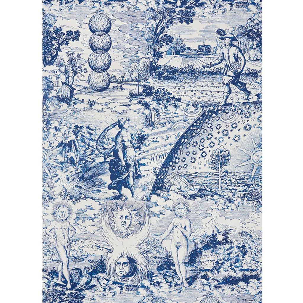 Modern Toile - Indigo Wallpapers
