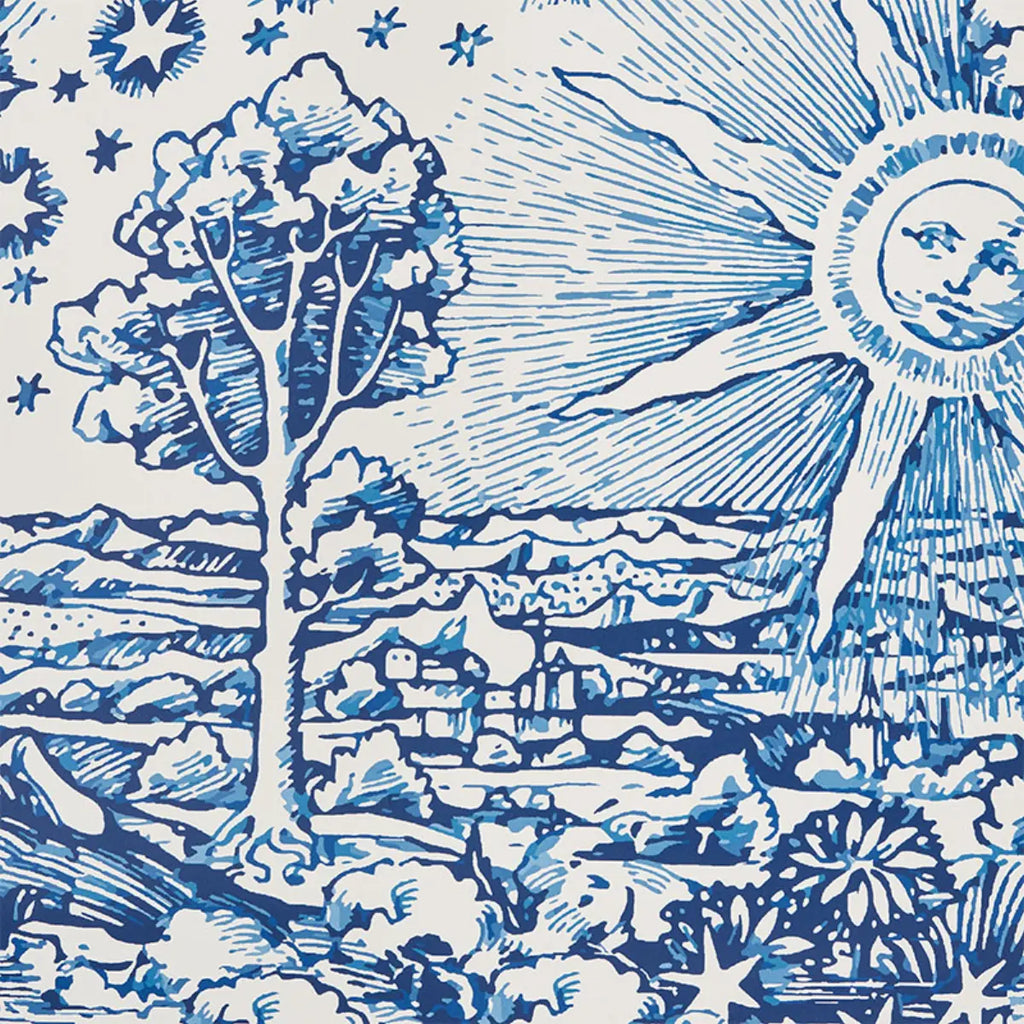 Modern Toile - Indigo Wallpapers