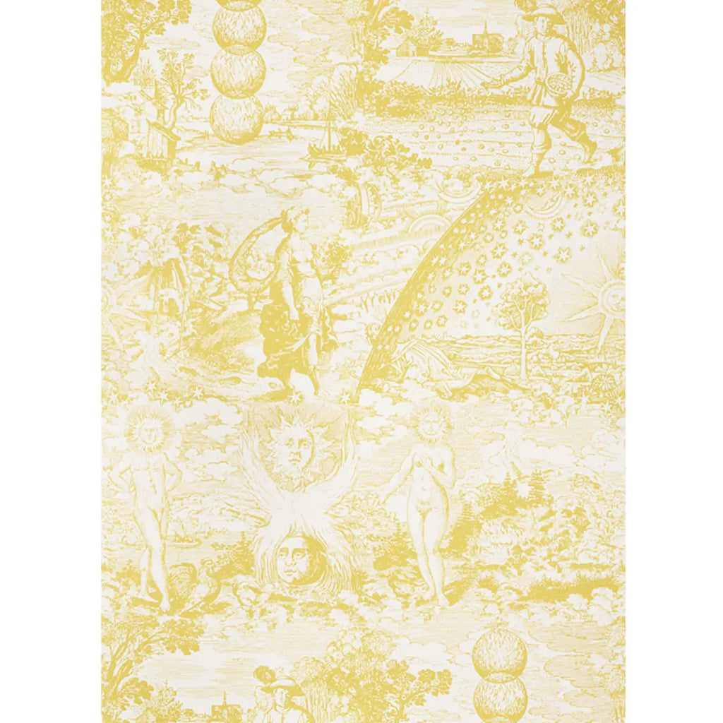 Modern Toile - Yellow Wallpapers