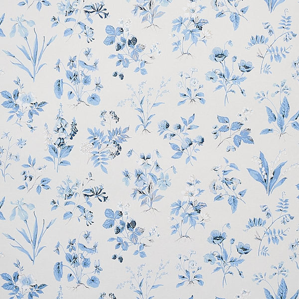 Floreana, Blue Wallcoverings | Schumacher