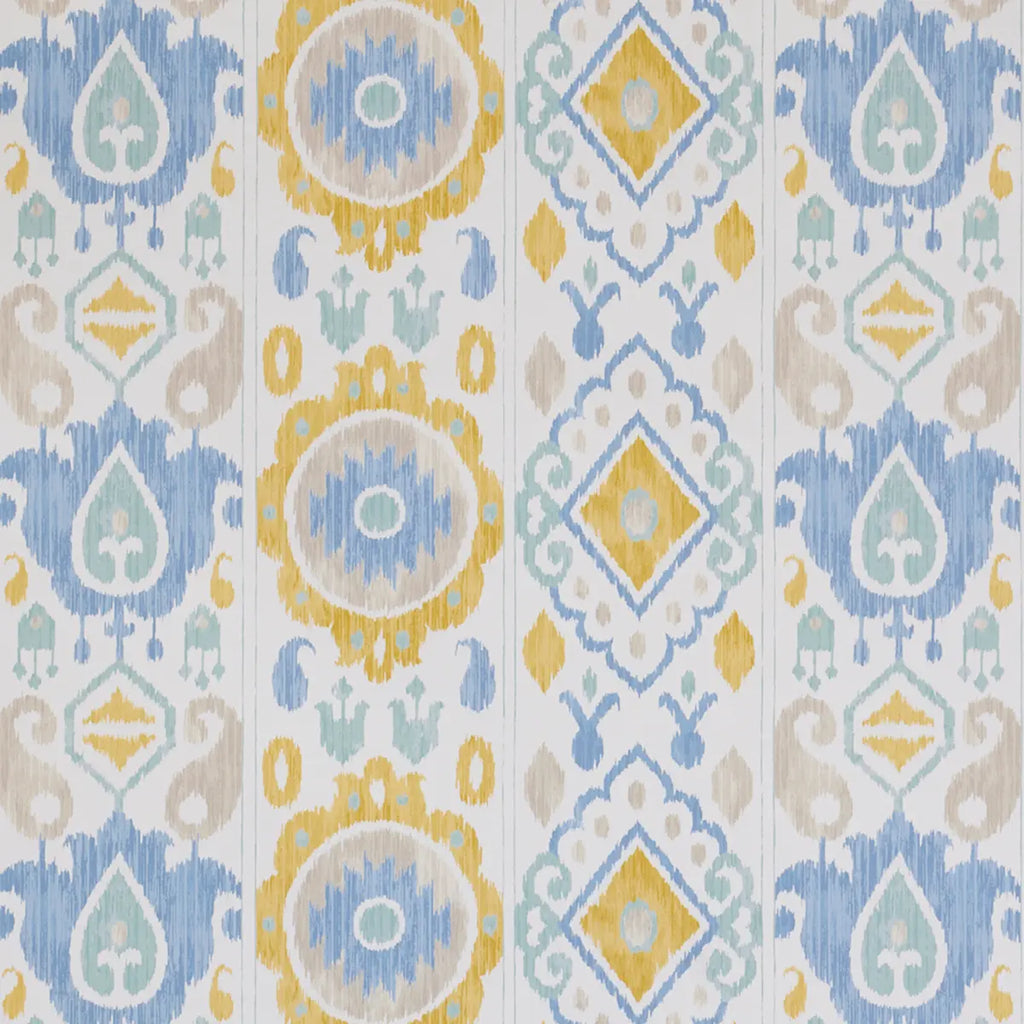 Elizia Ikat - Sky &amp; Ochre Wallpapers