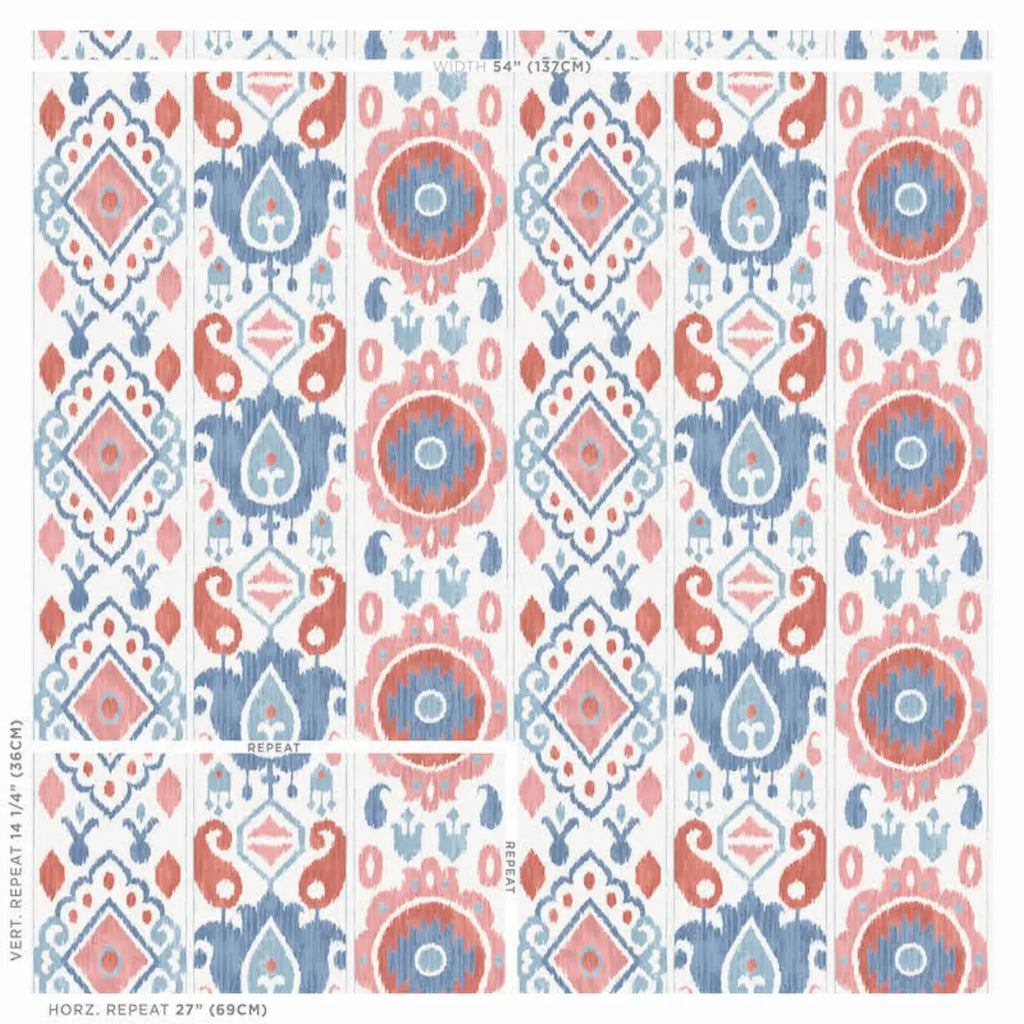 Elizia Ikat - Rose &amp; Indigo Wallpapers