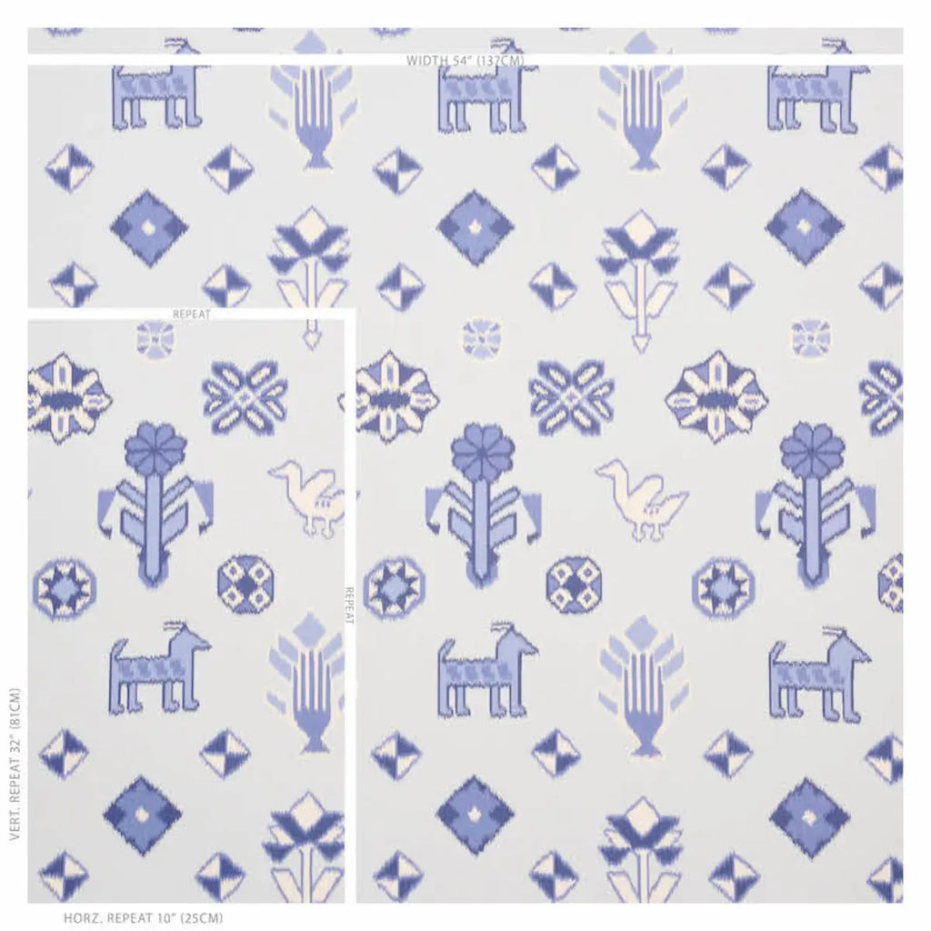 Chuska Warp Print - Blue Wallpapers
