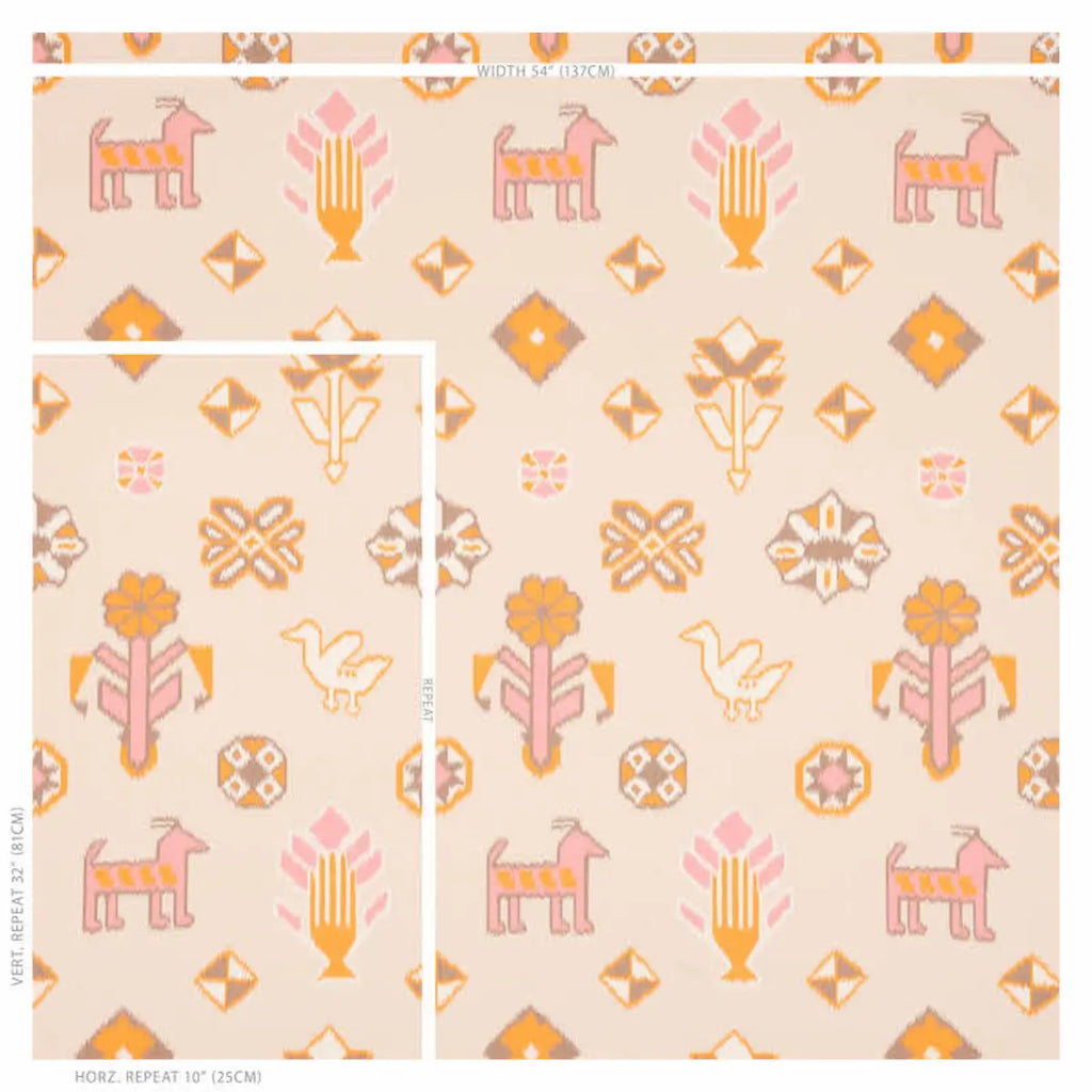 Chuska Warp Print - Pink &amp; Orange Wallpapers