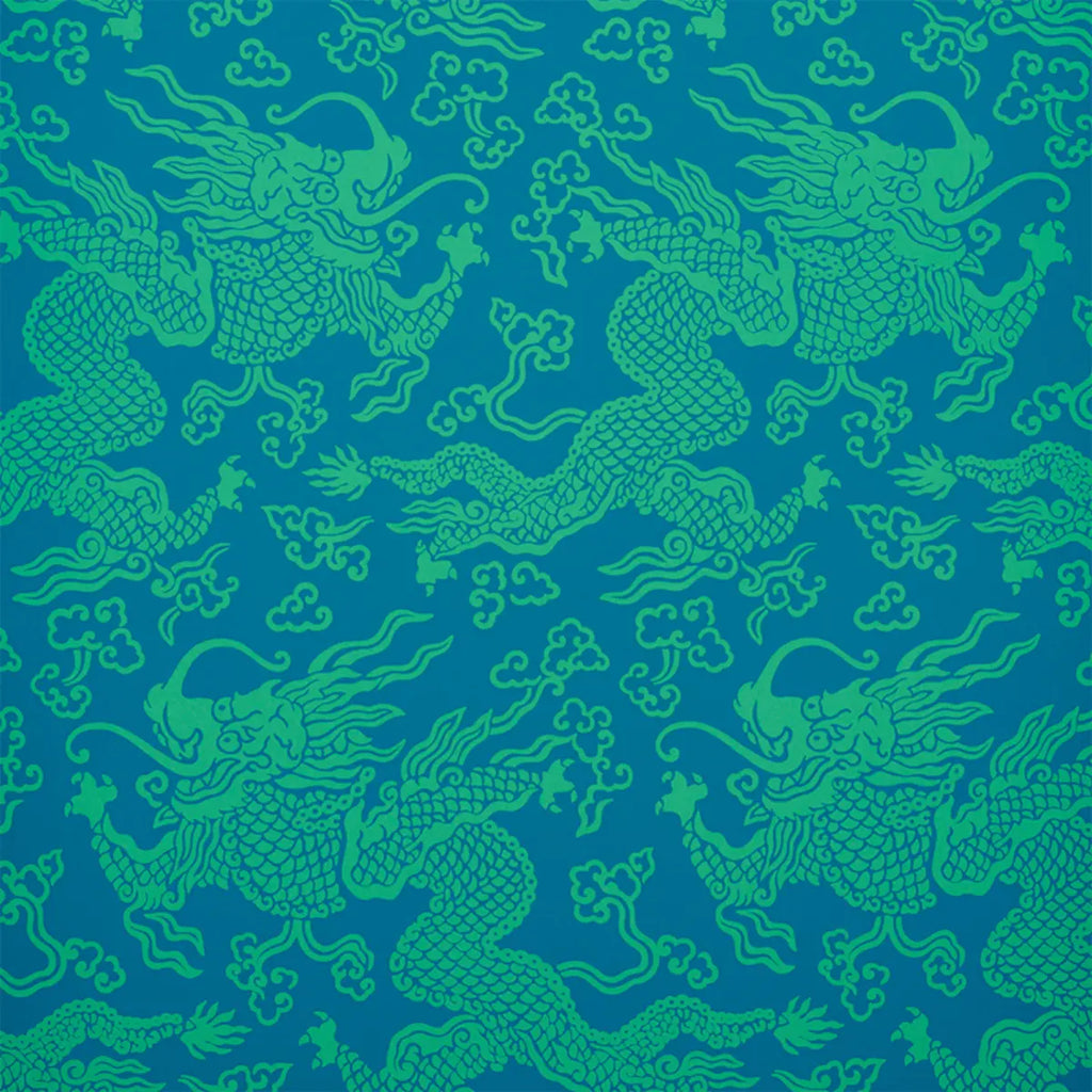 Ruan Dragon Damask - Peacock Wallpapers