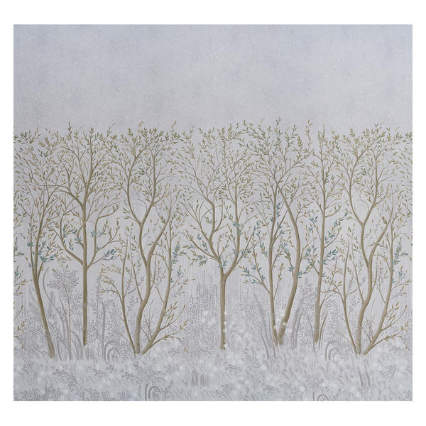 Brindille Golden Accented Panel Set, Dove Wallcoverings | Schumacher
