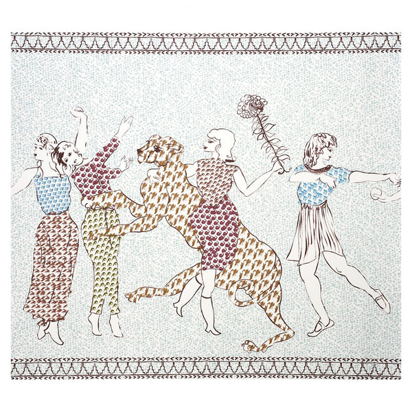 The Golden Age Panel Set, Cyan Multi Wallcoverings | Schumacher