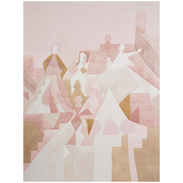 Steps Panel Set, Rose & Camel Wallcoverings | Schumacher