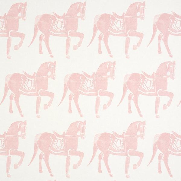 Marwari Horse, Pink Wallcoverings | Schumacher