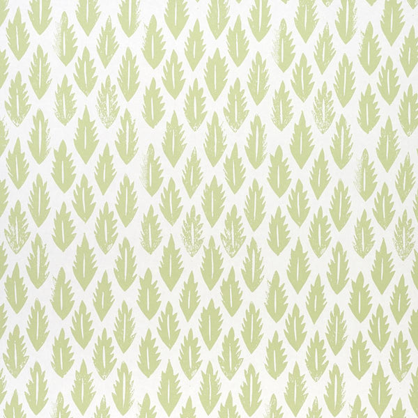 Leaf, Grass Green Wallcoverings | Schumacher