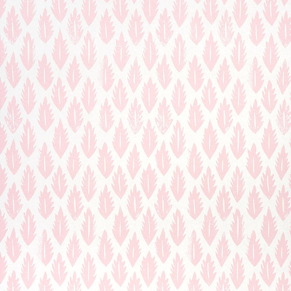 Leaf, Pink Wallcoverings | Schumacher