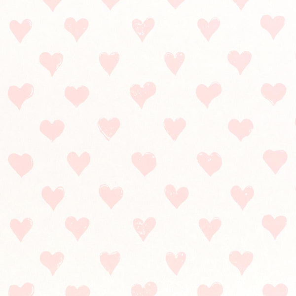 Hearts, Ivory Wallcoverings | Schumacher