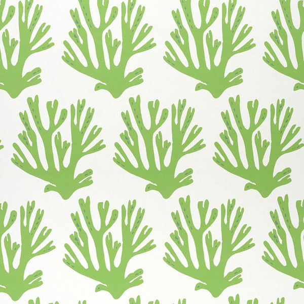 Coral, Green Wallcoverings | Schumacher