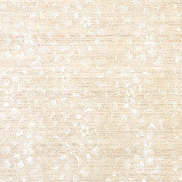 Lotus Embroidery Sisal, Ivory Wallcoverings | Schumacher