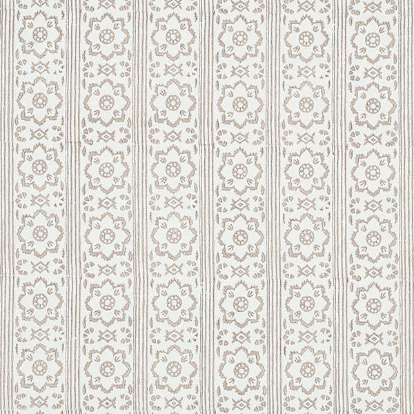 Sunda Hand Blocked Print, Grey Wallcoverings | Schumacher