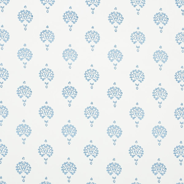 Dahlia Hand Blocked Print, Ivory Wallcoverings | Schumacher