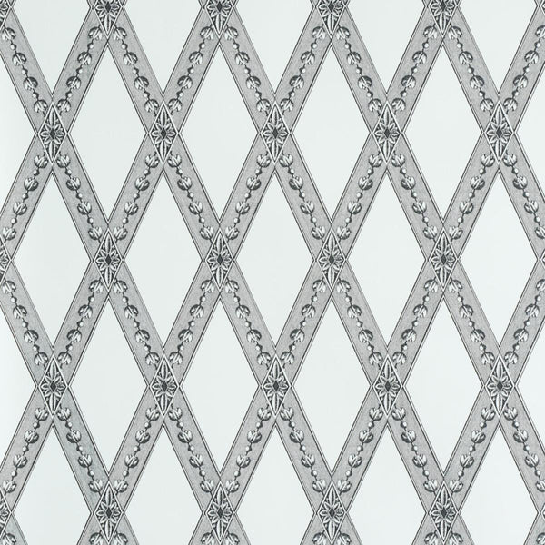 Les Losanges Toile, Carbon Wallcoverings | Schumacher