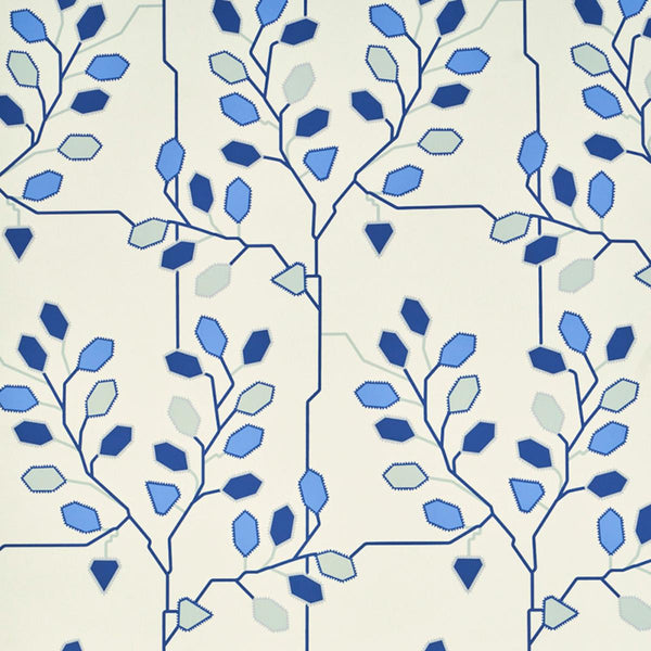 Tumble Weed, Delft Blue Wallcoverings | Schumacher