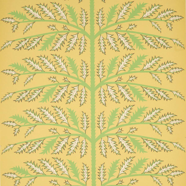 Thistle, Mustard Wallcoverings | Schumacher