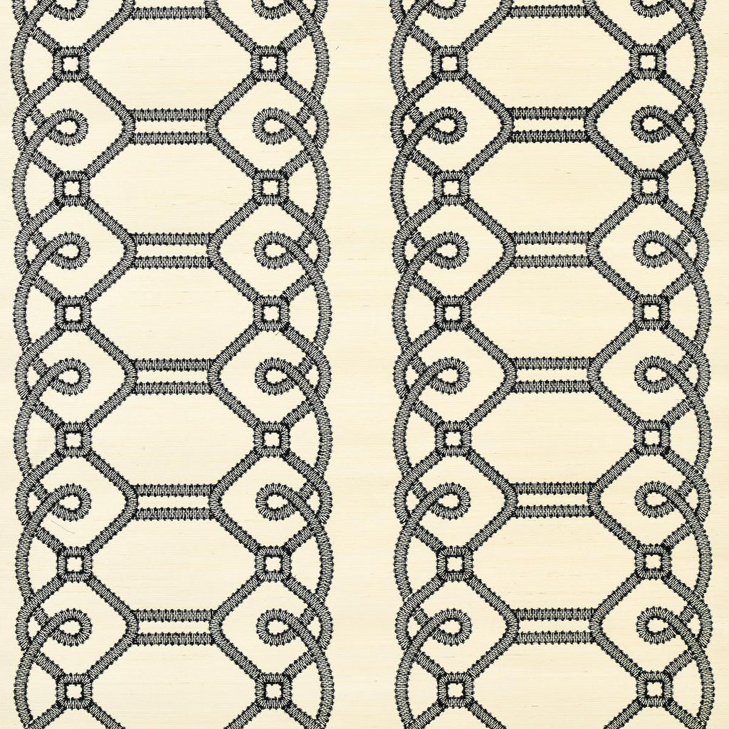 Ziz Embroidered Sisal, Black