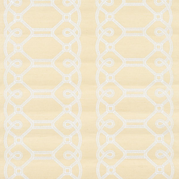 Ziz Embroidered Sisal, Neutral Wallcoverings | Schumacher