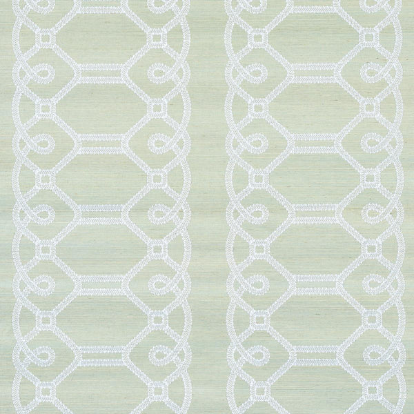 Ziz Embroidered Sisal, Mineral Wallcoverings | Schumacher