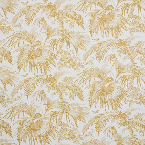 Toile Tropique, Gold Wallcoverings | Schumacher