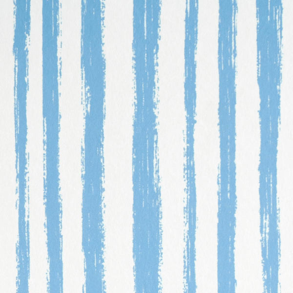 Sketched Stripe, Blue Wallcoverings | Schumacher