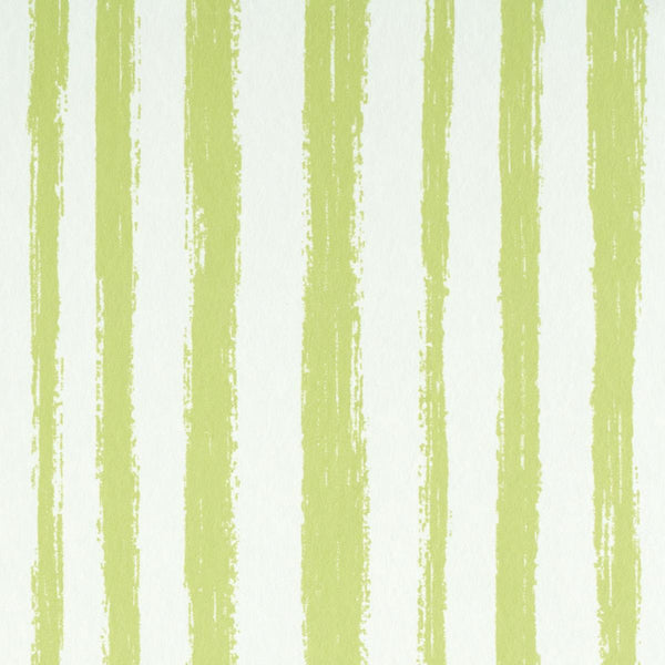 Sketched Stripe, Green Wallcoverings | Schumacher