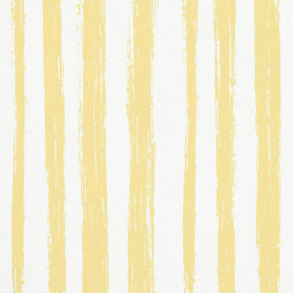 Sketched Stripe, Yellow Wallcoverings | Schumacher