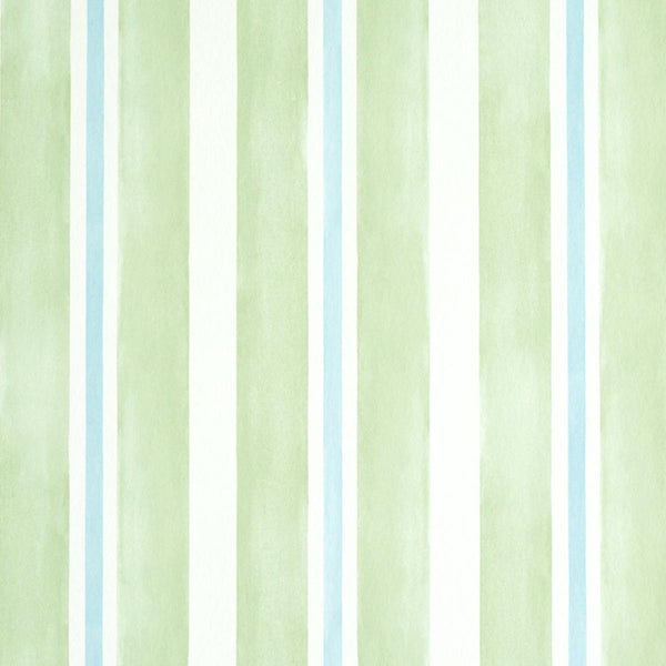 Watercolor Stripe, Leaf Wallcoverings | Schumacher