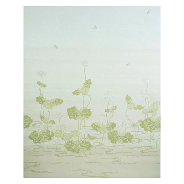 Kireina Lotus Panel Set, White Ivory Wallcoverings | Schumacher