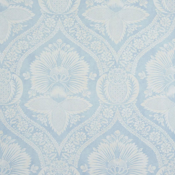 Villandry Damask Print, Blue Wallcoverings | Schumacher